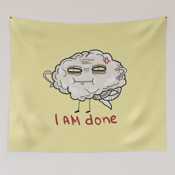 Item preview, Tired and nervous caricature brain with face designed and sold by VladdissH.