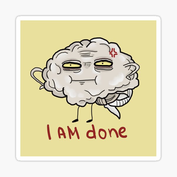 Item preview, Tired and nervous caricature brain with face designed and sold by VladdissH.