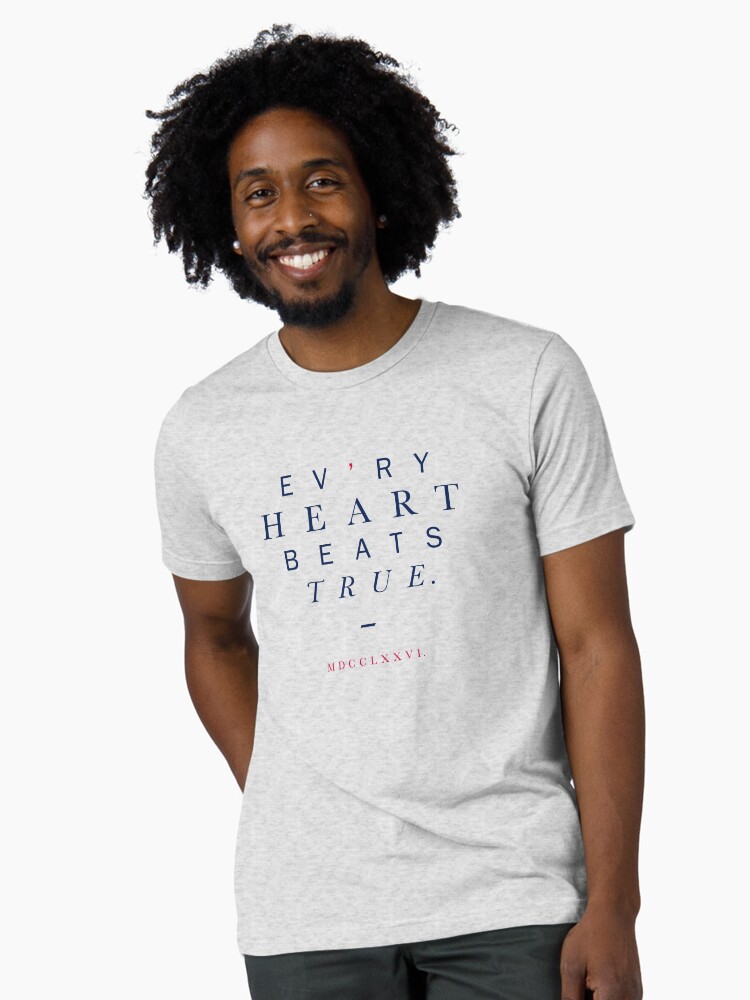 Thumbnail 1 of 7, Tri-blend T-Shirt, Text Heart Design, Evry Heart Beats True designed and sold by EvryHeart.