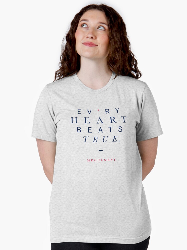 Thumbnail 2 of 7, Tri-blend T-Shirt, Text Heart Design, Evry Heart Beats True designed and sold by EvryHeart.
