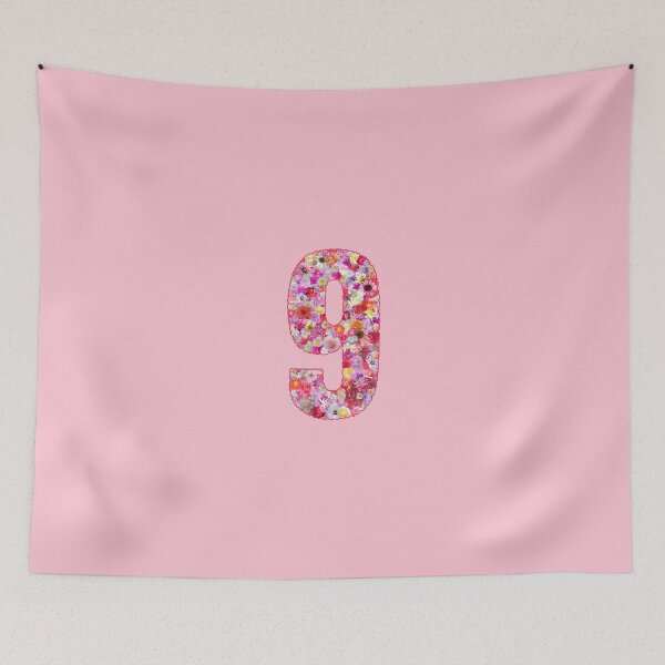 Item preview, Number 9 With Flowers designed and sold by TheSassyNoble.