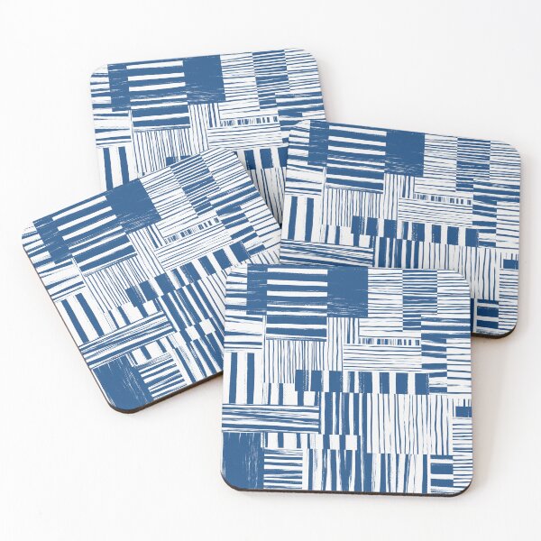 Item preview, Classic Blue and White Graphic Abstract Brushstroke Cheater Quilt  designed and sold by micklyn.