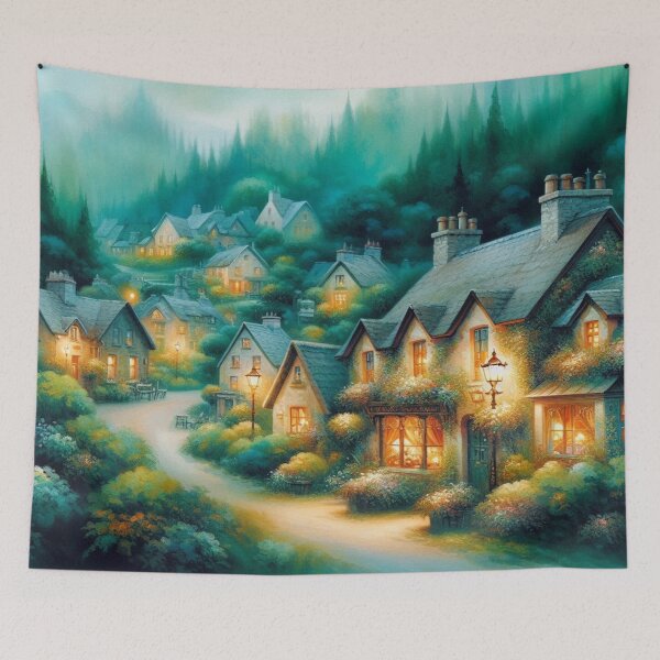 Item preview, Killarney Fairytale Town Trendy Seamless Pattern | Aesthetic Abstract Design for Fashion & Decor designed and sold by Imaginarium of Chaos falcon88 .