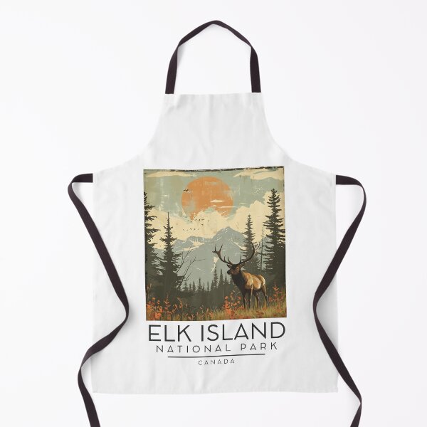 Item preview, A Vintage Illustration of Elk Island National Park - Canada designed and sold by GoodOldVintage.