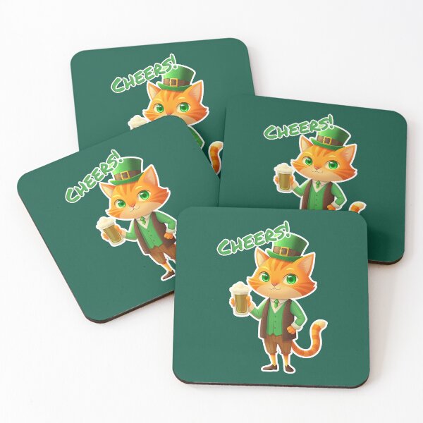 Item preview, Funny St. Patrick's Day Cat Shirt: Lucky Leprechaun Cheers! designed and sold by Frim-Design.