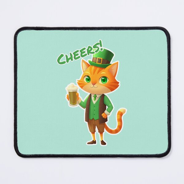 Item preview, Funny St. Patrick's Day Cat Shirt: Lucky Leprechaun Cheers! designed and sold by Frim-Design.
