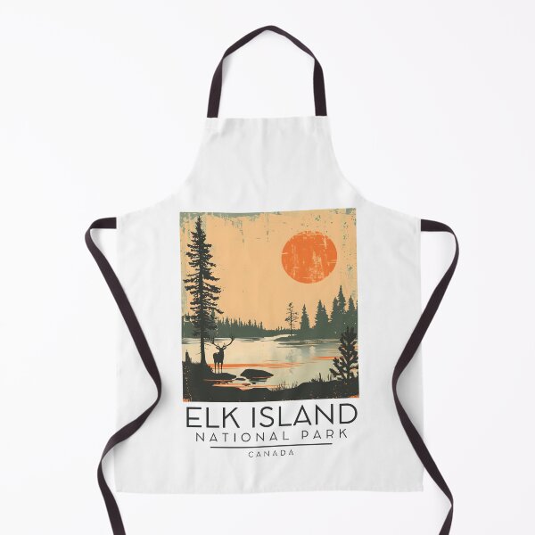 Item preview, A Vintage Illustration of Elk Island National Park - Canada designed and sold by GoodOldVintage.