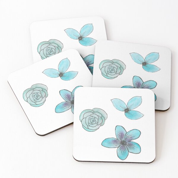 Item preview, A set of three blue flowers designed and sold by AcornDesign.