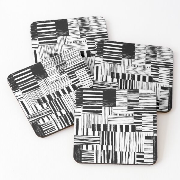 Item preview, Graphic Black and White Abstract Brushstroke Cheater Quilt  designed and sold by micklyn.