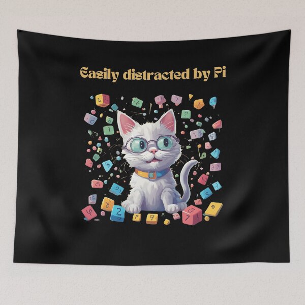 Item preview, easily distracted by pi cat designed and sold by sydney-syder.