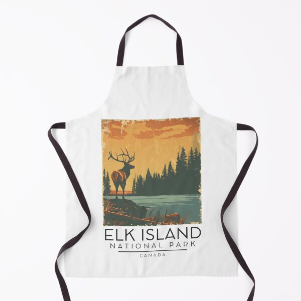 Item preview, A Vintage Illustration of Elk Island National Park - Canada designed and sold by GoodOldVintage.