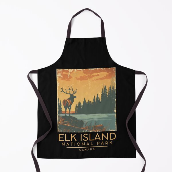 Item preview, A Vintage Illustration of Elk Island National Park - Canada designed and sold by GoodOldVintage.