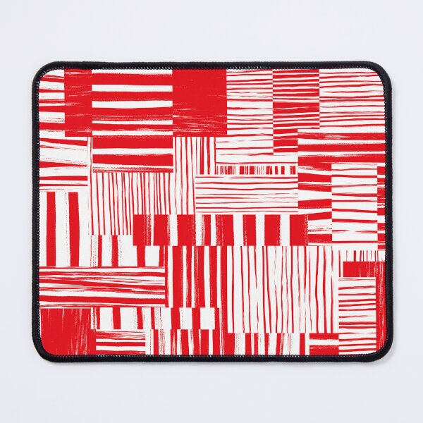 Item preview, Graphic Cherry Red and Cool White Abstract Brushstroke Cheater Quilt designed and sold by micklyn.