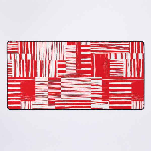 Item preview, Graphic Cherry Red and Cool White Abstract Brushstroke Cheater Quilt designed and sold by micklyn.