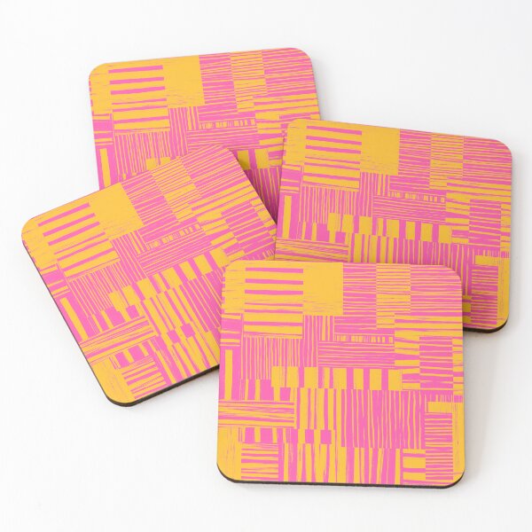 Item preview, Graphic Hot Pink and Popping Orange Abstract Brushstroke Cheater Quilt  designed and sold by micklyn.