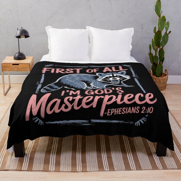 Item preview, Raccoon Funny Saying First Of All I'm God's Masterpiece designed and sold by FantasyFablesC.
