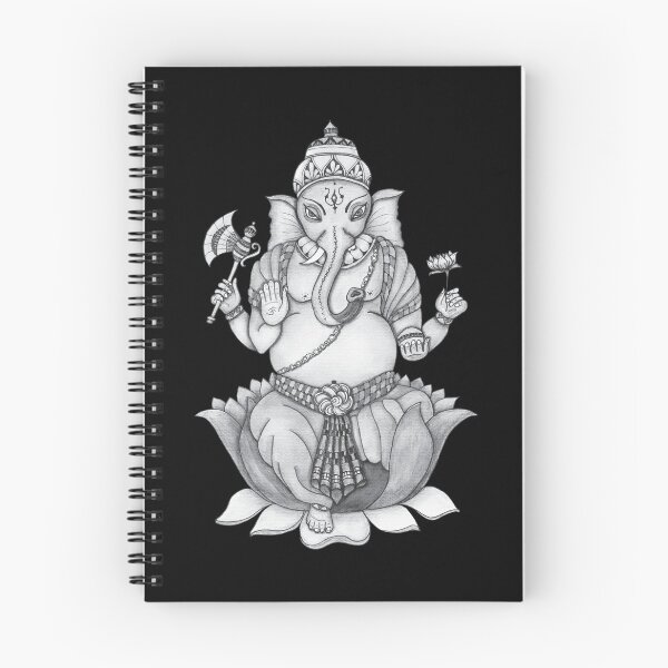 Item preview, Ganesha black and white designed and sold by Line2Rhyme.