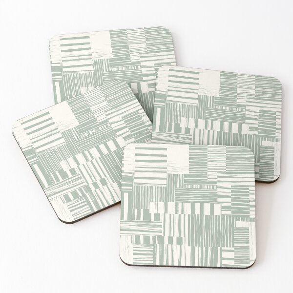 Item preview, Warm Cream and Sage Green Muted Abstract Brushstroke Cheater Quilt  designed and sold by micklyn.