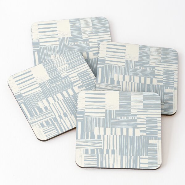 Item preview, Warm Cream and Blue Grey Muted Abstract Brushstroke Cheater Quilt  designed and sold by micklyn.