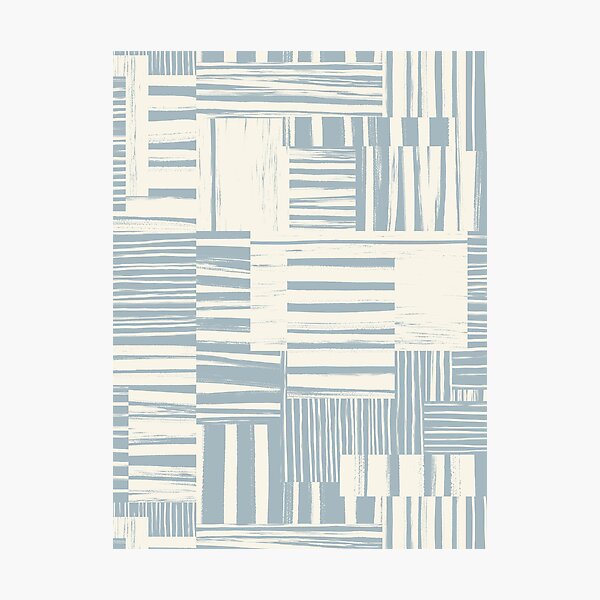 Item preview, Warm Cream and Blue Grey Muted Abstract Brushstroke Cheater Quilt  designed and sold by micklyn.
