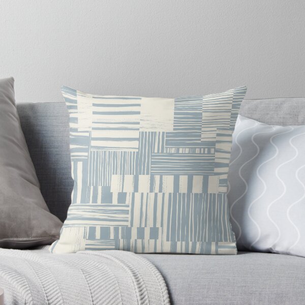 Item preview, Warm Cream and Blue Grey Muted Abstract Brushstroke Cheater Quilt  designed and sold by micklyn.