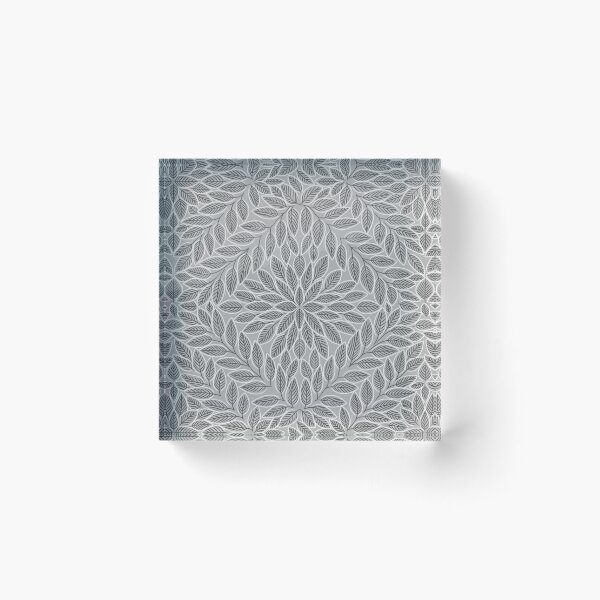 Item preview, Simple Diamond Leaf Linework - Grey and White designed and sold by TigaTiga.