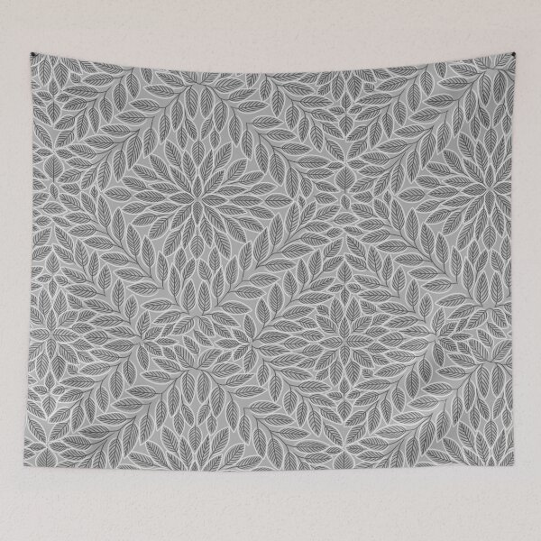 Item preview, Simple Diamond Leaf Linework - Grey and White designed and sold by TigaTiga.