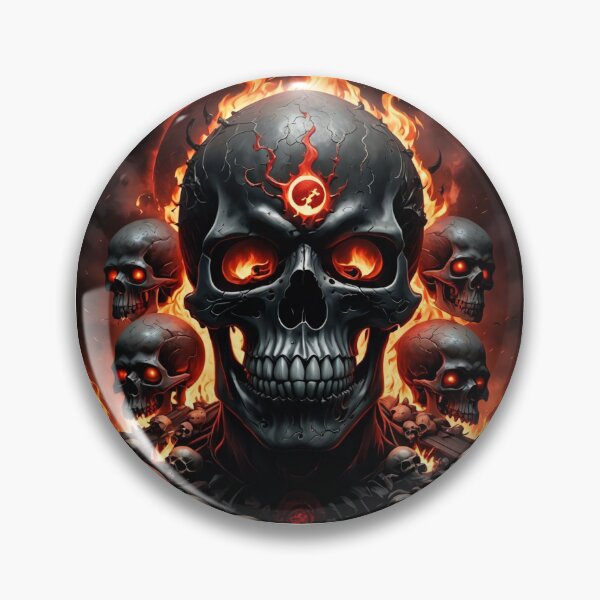 Item preview, skull with flames designed and sold by CSPictures.