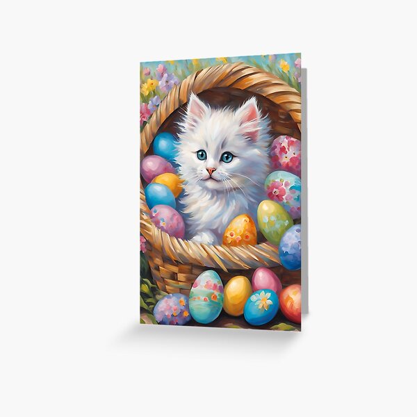 Item preview, Easter Kitten Painting designed and sold by LilShopOWonders.