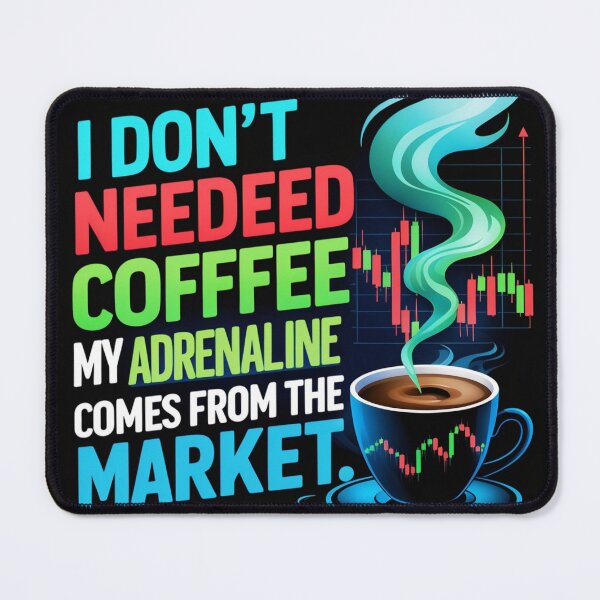 Item preview, "I Don’t Need Coffee – My Adrenaline Comes from the Market" – Gift For Stock, Crypto, and Forex Traders designed and sold by D1dymos.