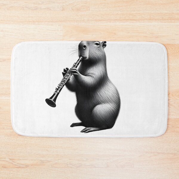 Item preview, Capybara Playing Clarinet Clarinetist Clarinet Player designed and sold by Kimberley King Art  King Art.