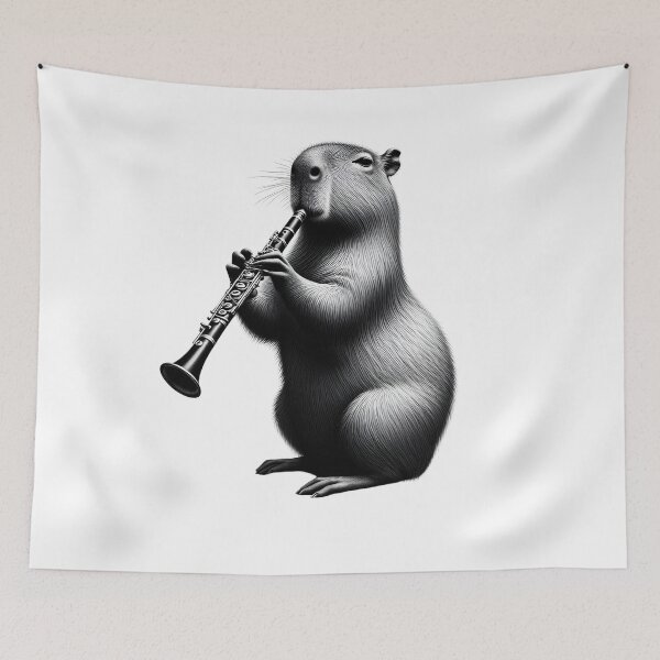 Item preview, Capybara Playing Clarinet Clarinetist Clarinet Player designed and sold by Kimberley King Art  King Art.