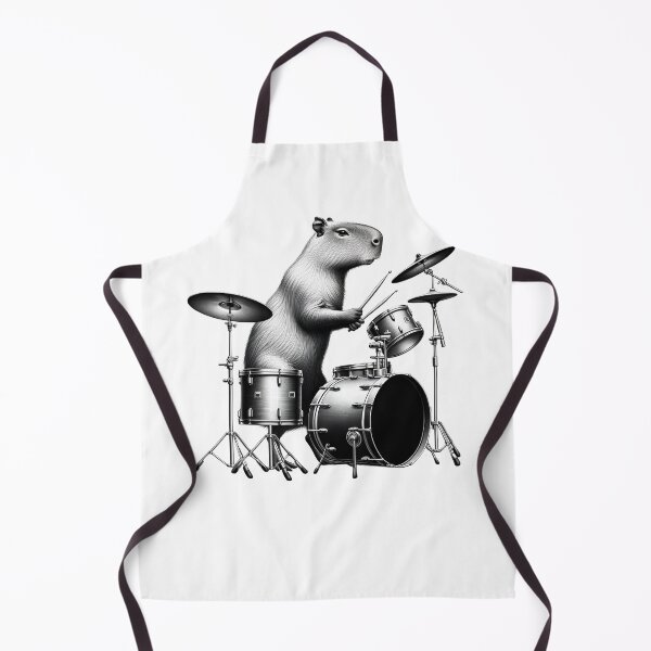 Item preview, Capybara Playing Drums Drumkit Player Drummer designed and sold by Kimberley King Art  King Art.