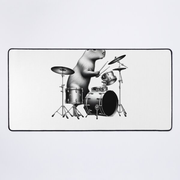 Item preview, Capybara Playing Drums Drumkit Player Drummer designed and sold by Kimberley King Art  King Art.