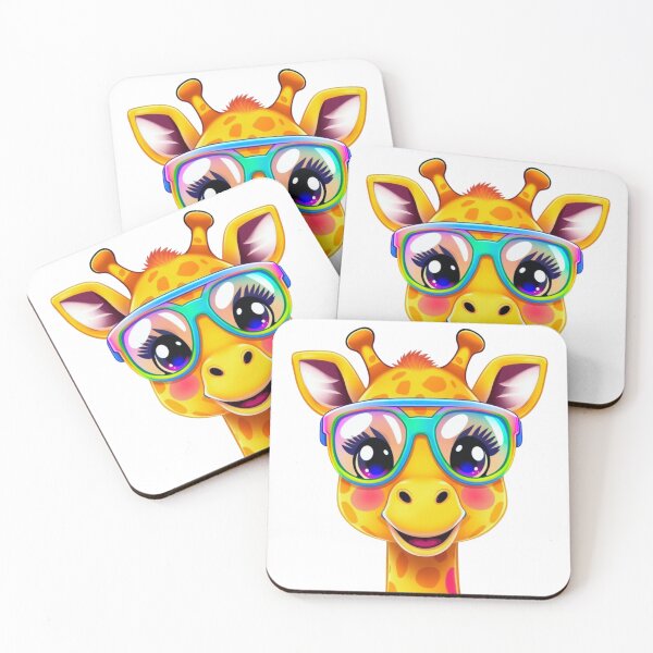 Item preview, Trendy Giraffe with Rainbow Glasses designed and sold by RSFineArtsShop.