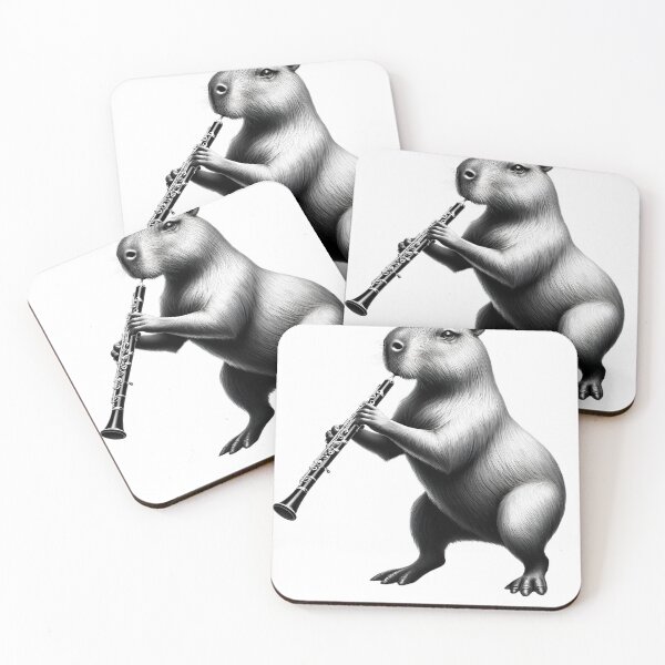 Item preview, Capybara Playing Oboe Oboist Oboe Player designed and sold by Kimberley King Art  King Art.