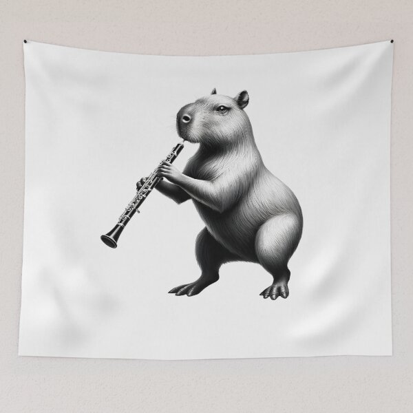 Item preview, Capybara Playing Oboe Oboist Oboe Player designed and sold by Kimberley King Art  King Art.