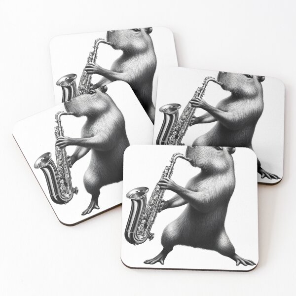 Item preview, Capybara Playing Saxophone Saxophonist Saxophone Player designed and sold by Kimberley King Art  King Art.