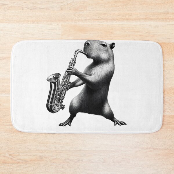 Item preview, Capybara Playing Saxophone Saxophonist Saxophone Player designed and sold by Kimberley King Art  King Art.