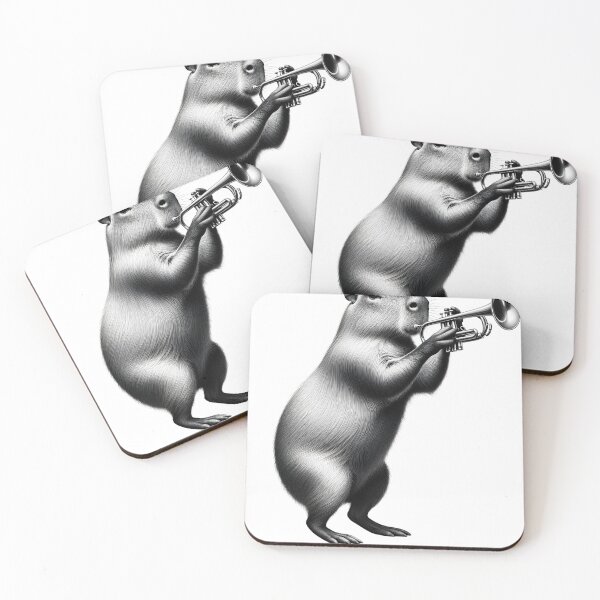 Item preview, Capybara Playing Trumpet Trumpetist Trumpet Player designed and sold by Kimberley King Art  King Art.