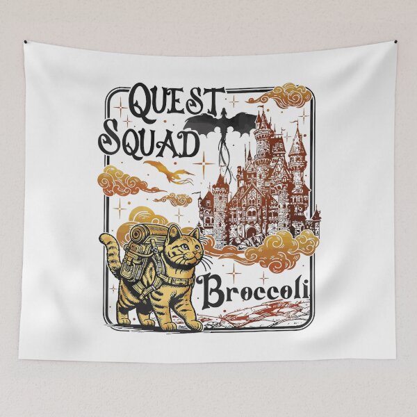 Item preview, Quest Fantasy Squad Broccoli Funny Cat Animal designed and sold by FantasyFablesC.