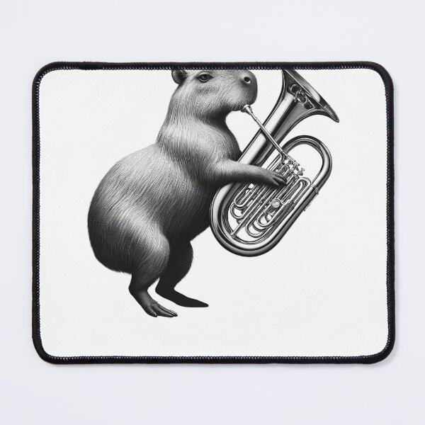 Item preview, Capybara Playing Tuba Tubaist Tuba Player designed and sold by Kimberley King Art King Art.