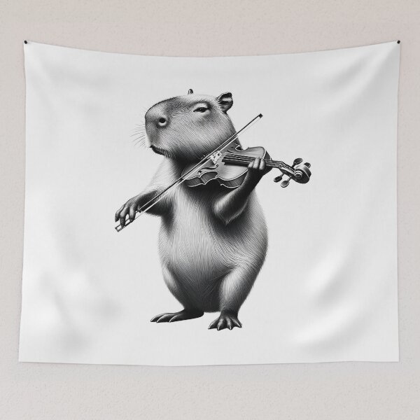 Item preview, Capybara Playing Violin Violist Violin Player designed and sold by Kimberley King Art  King Art.