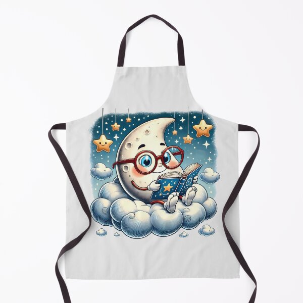 Item preview, Moon with Glasses Reading a Book: Enchanting Nighttime Adventures designed and sold by CoolVisionStd.