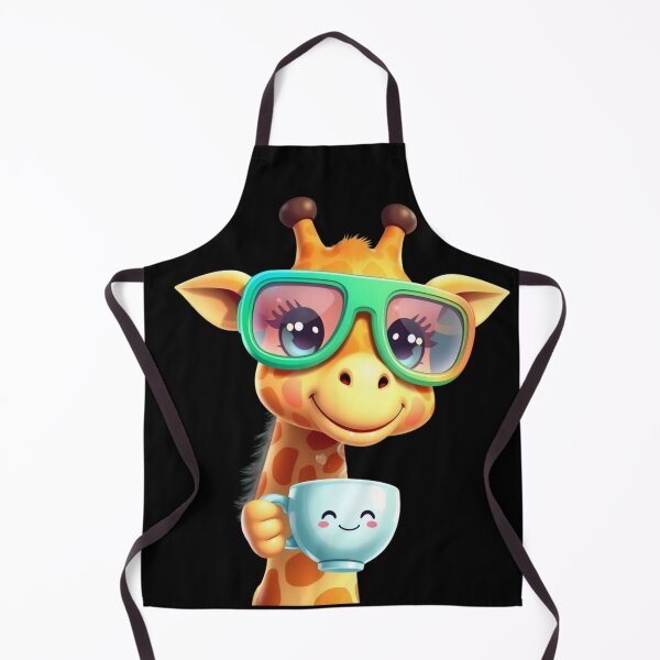 Item preview, Kawaii Giraffe with Coffee – Adorable Café Vibes designed and sold by RSFineArtsShop.