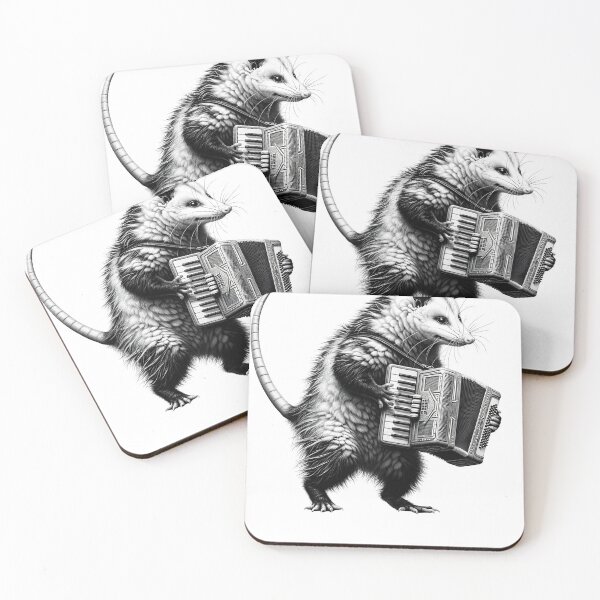 Artikelvorschau, Vintage Possum Opossum spielt Akkordeon Akkordeonist Akkordeonspieler entworfen und verkauft von Kimberley King Art King Art.