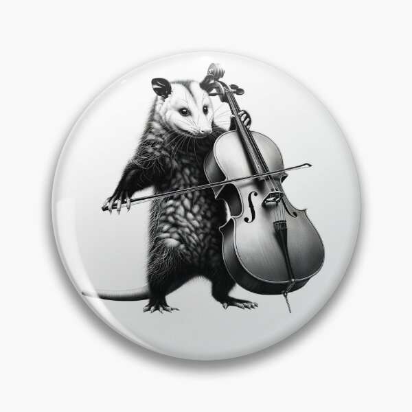 Item preview, Vintage Possum Opossum Playing Cello Cellist Cello Player designed and sold by Kimberley King Art  King Art.