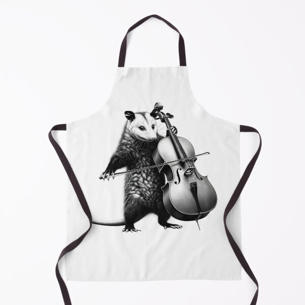 Item preview, Vintage Possum Opossum Playing Cello Cellist Cello Player designed and sold by Kimberley King Art King Art.