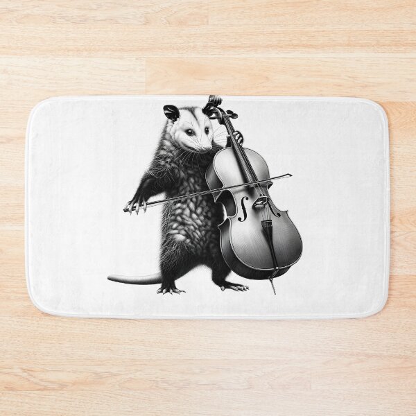 Item preview, Vintage Possum Opossum Playing Cello Cellist Cello Player designed and sold by Kimberley King Art  King Art.