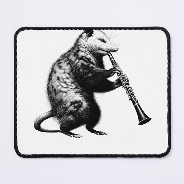 Item preview, Vintage Possum Opossum Playing Clarinet Clarinetist Clarinet Player designed and sold by Kimberley King Art King Art.